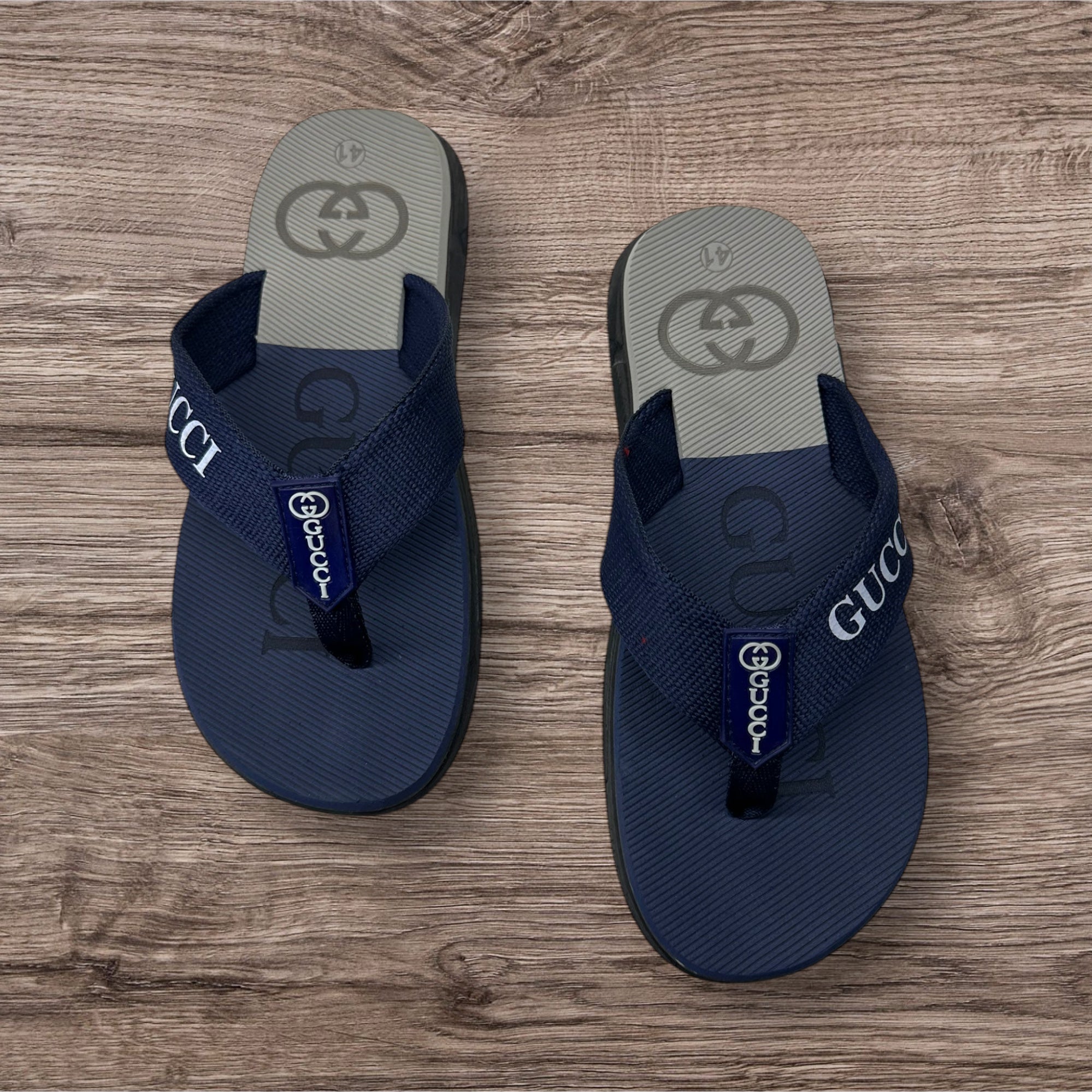 New Gucci  Extra Soft Gray Blue Flip Flop Slipper