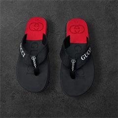 New Gucci  Extra Soft Red Black Flip Flop Slipper