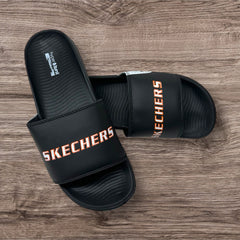 Skechers Black Motif  Hyper Burst Memory Foam Slide