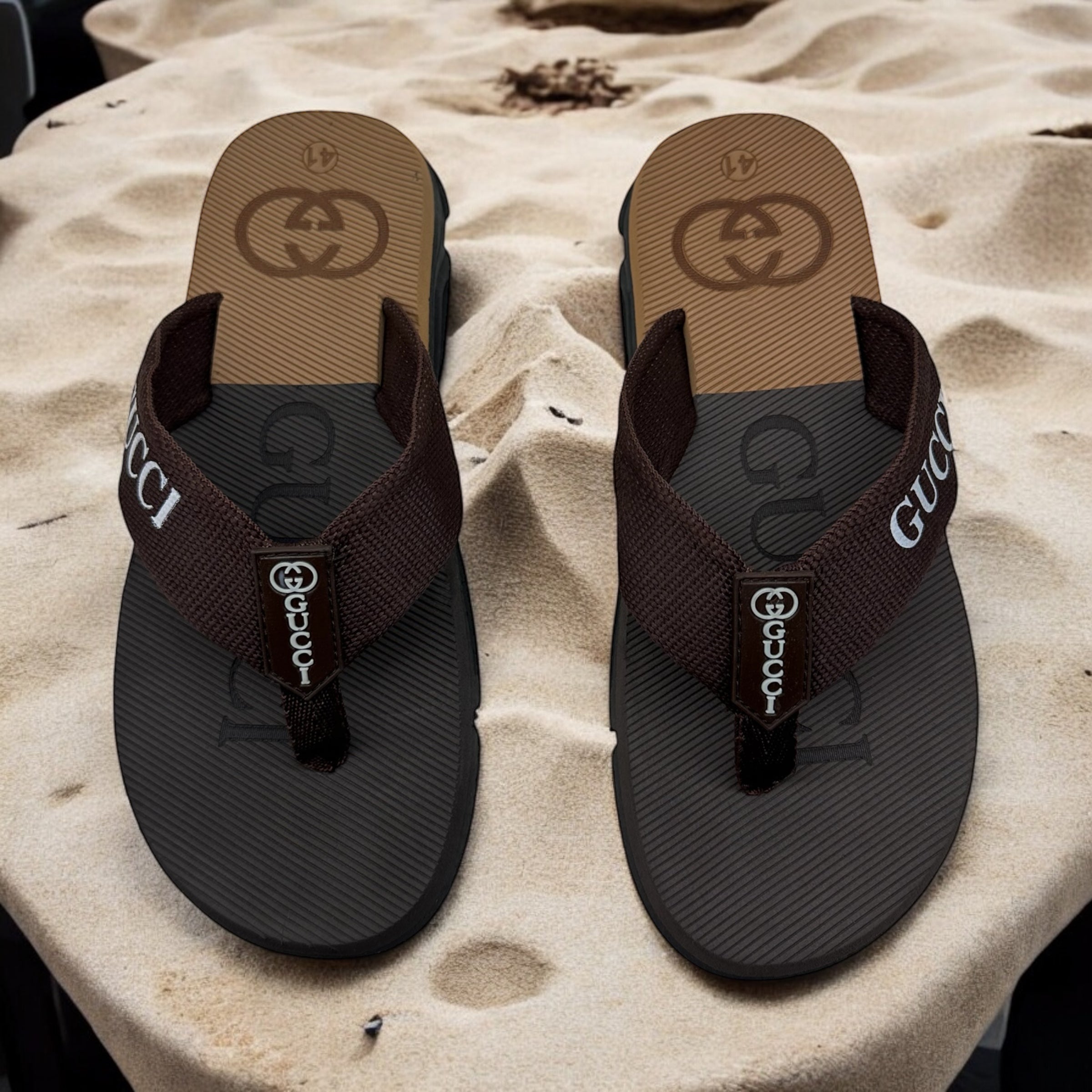 New Gucci Extra Soft Brown   Flip Flop Slipper