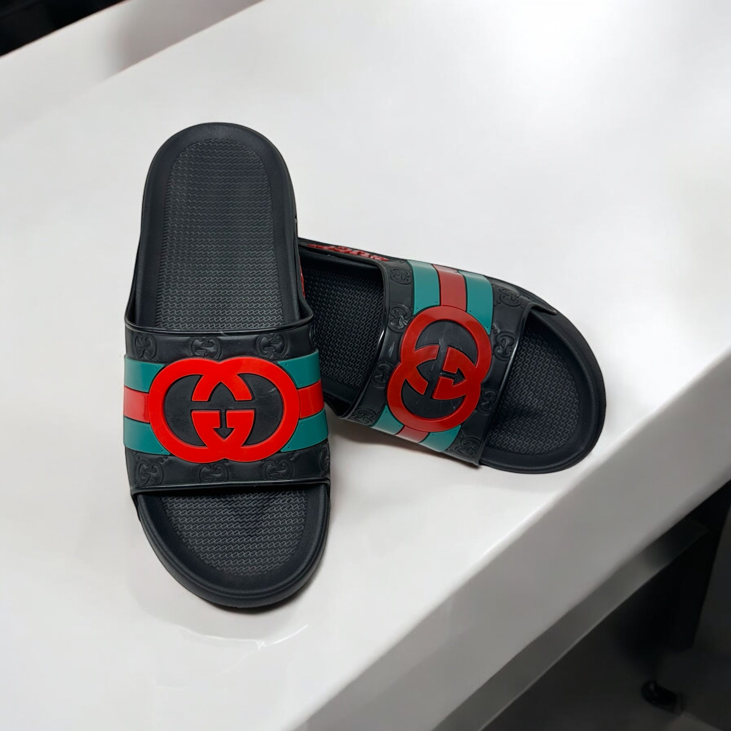 Gucci Black Premium Medicated Slippers