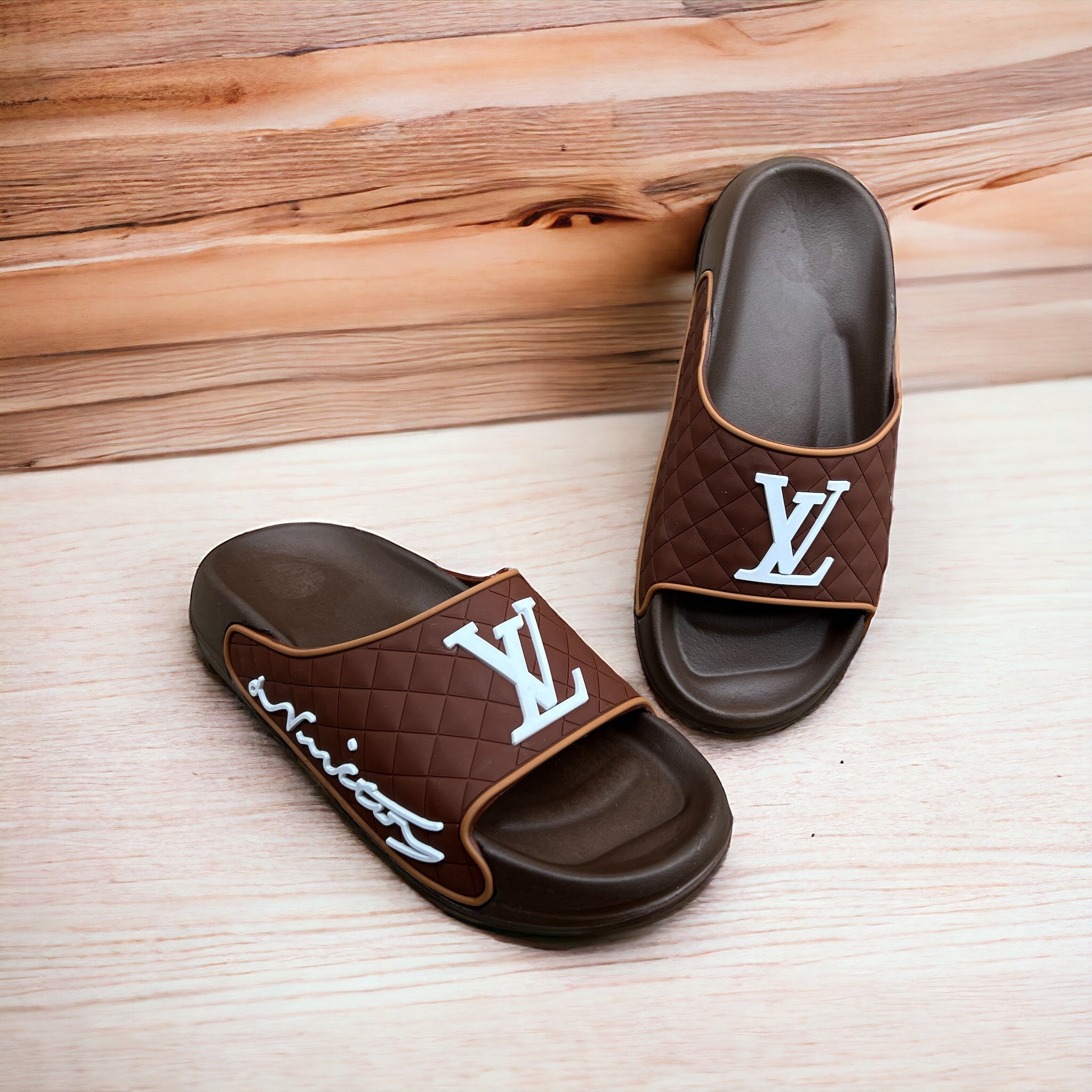 Medicated Brown L-V Soft Sole Slides LS-441