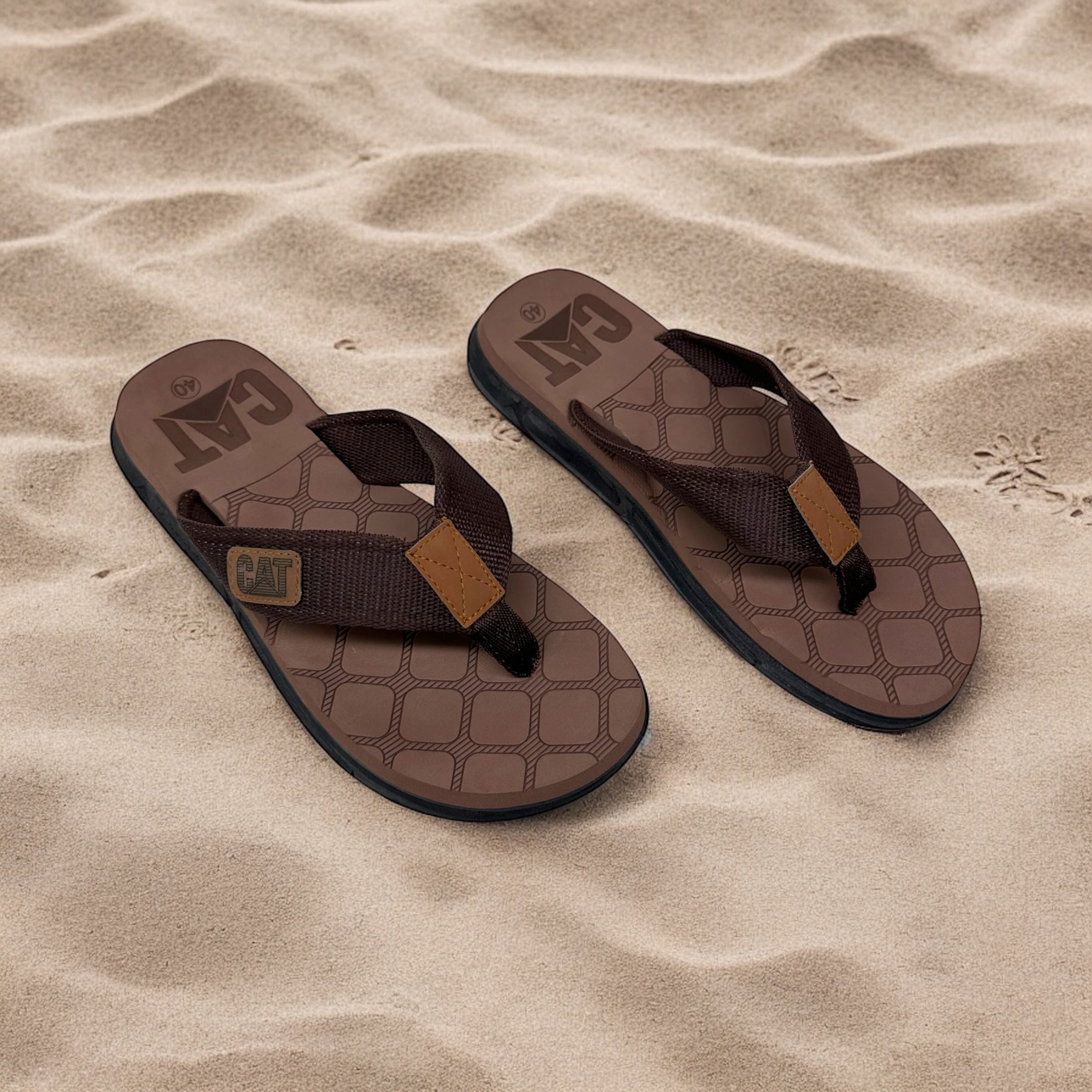 New C-A-T Premium Extra Soft Brown Flip Flop Slipper
