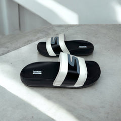 Skechers White&Black Hyper Burst Memory Foam Slide