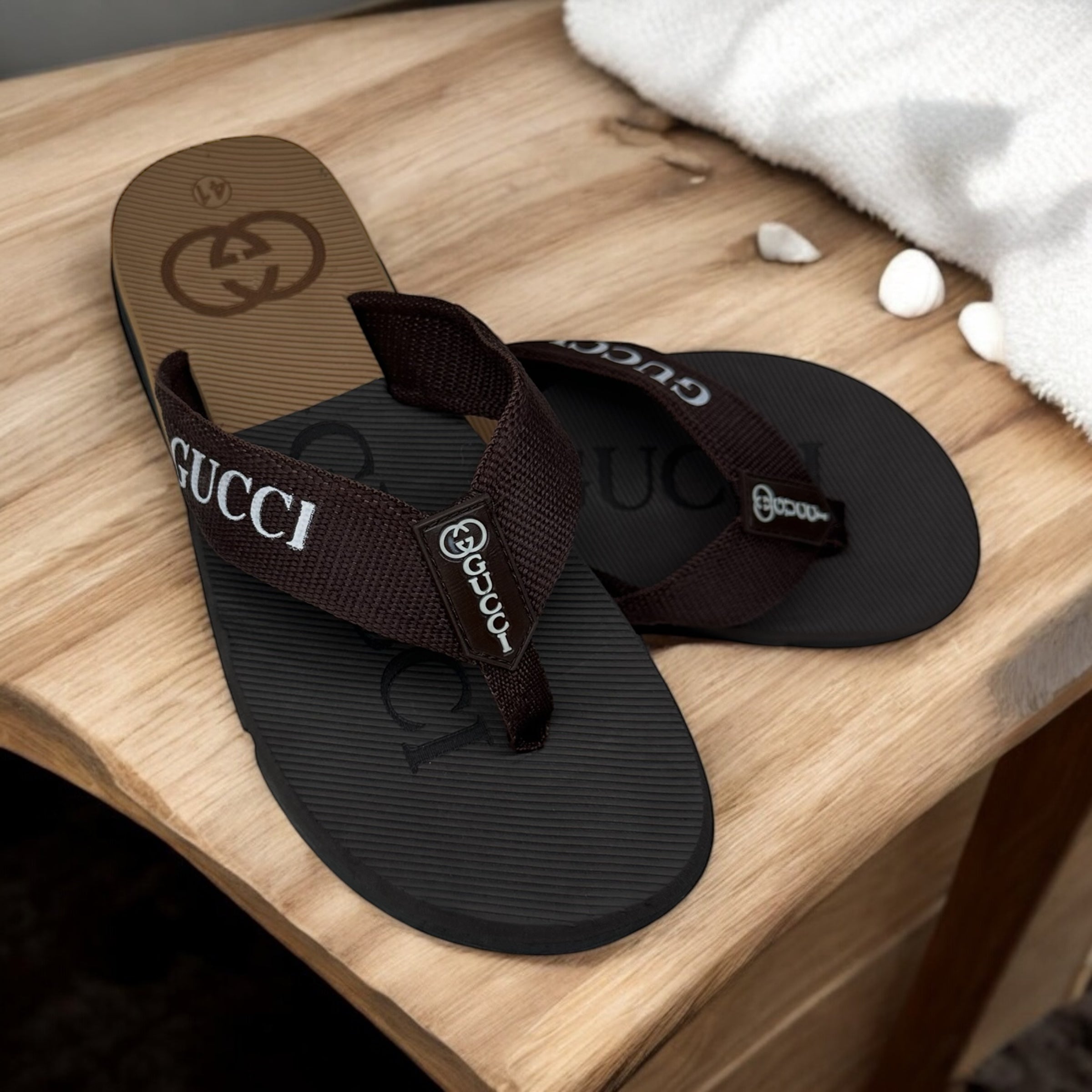 New Gucci Extra Soft Brown   Flip Flop Slipper