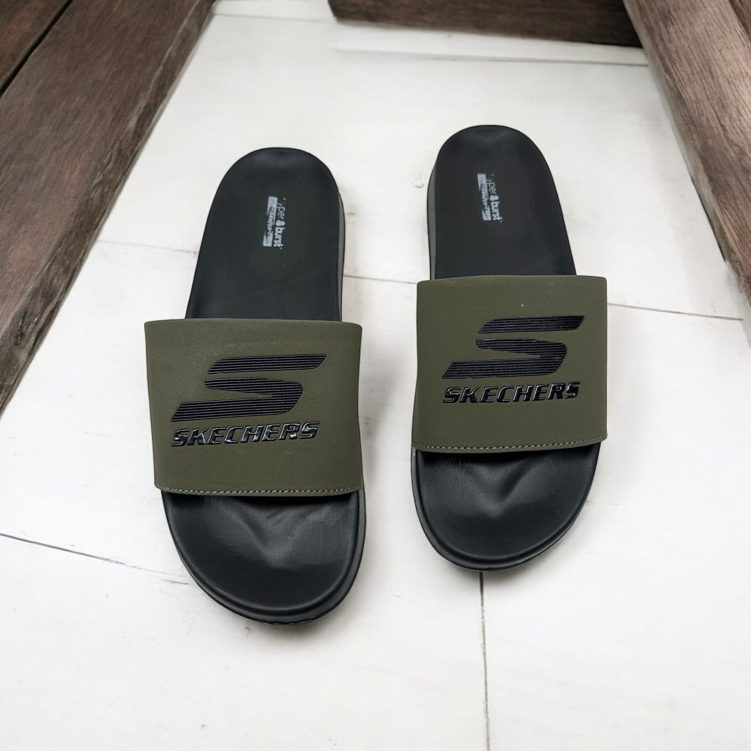 Skechers Army Shine Hyper Burst Memory Foam Slide