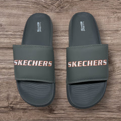 Skechers Gray Motif Hyper Burst Memory Foam Slide