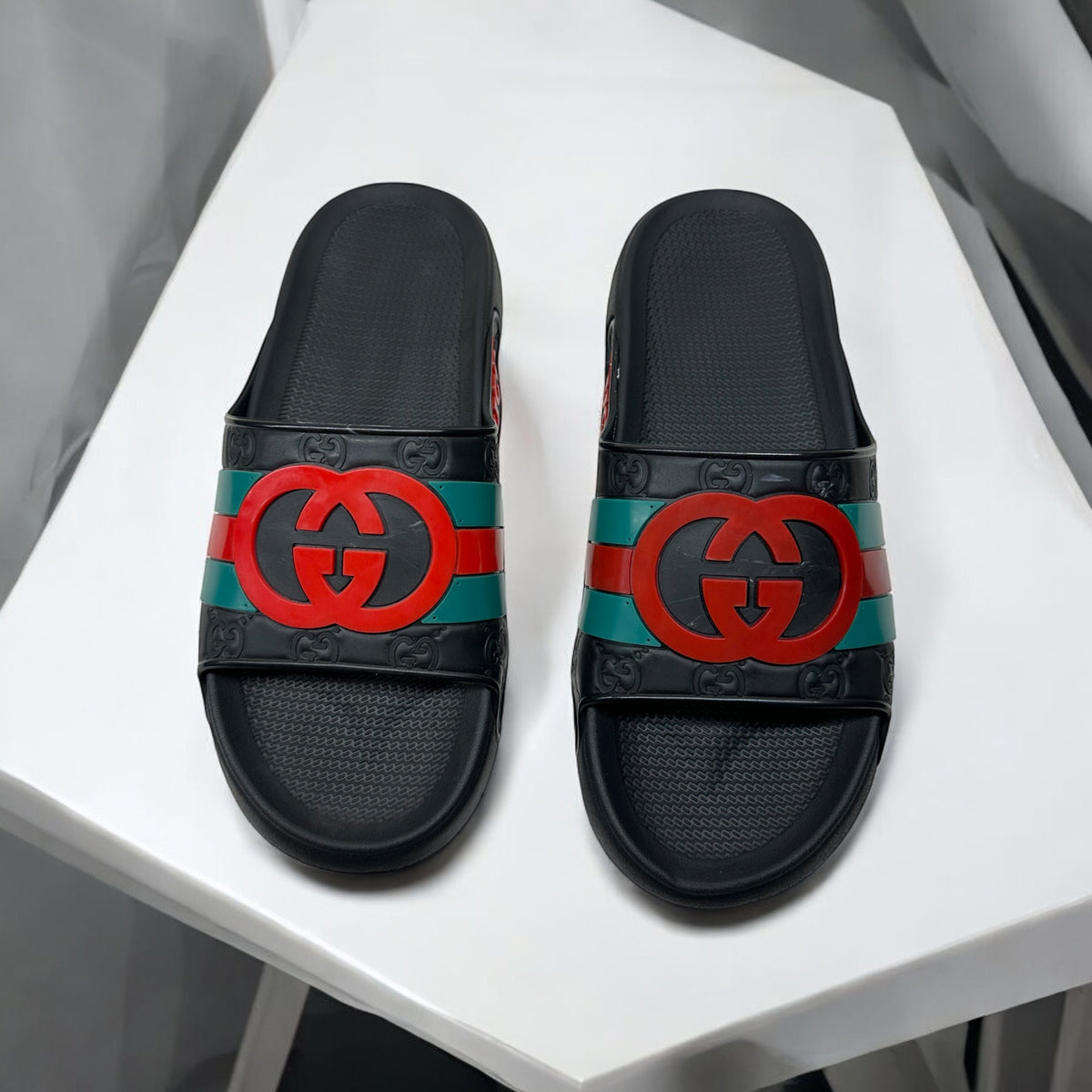 Gucci Black Premium Medicated Slippers