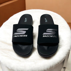 Skechers Black Shine Hyper Burst Memory Foam Slide