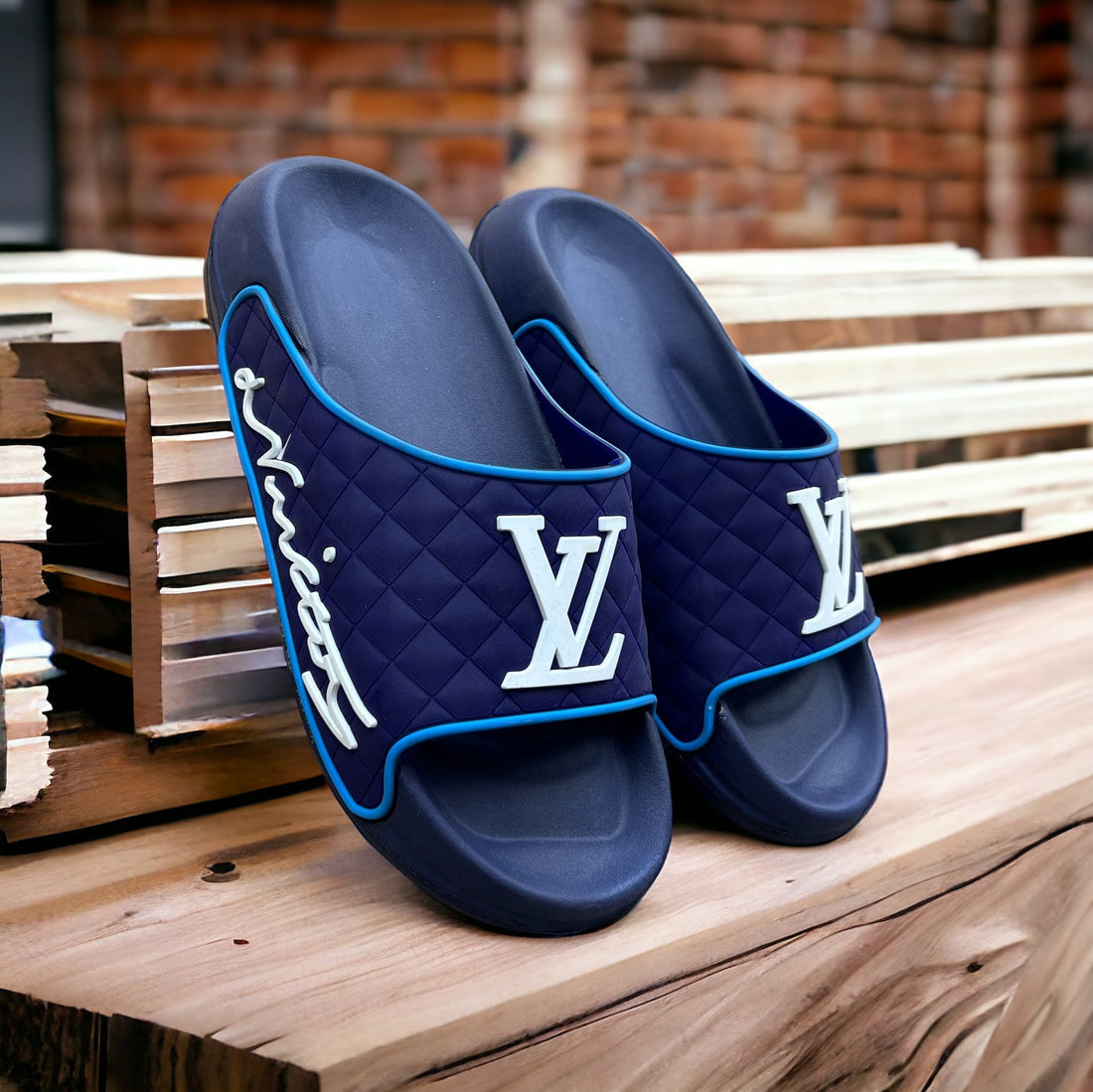 Medicated Blue L-V Soft Sole Slides LS-443