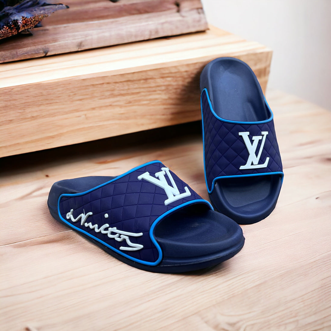 Medicated Blue L-V Soft Sole Slides LS-443