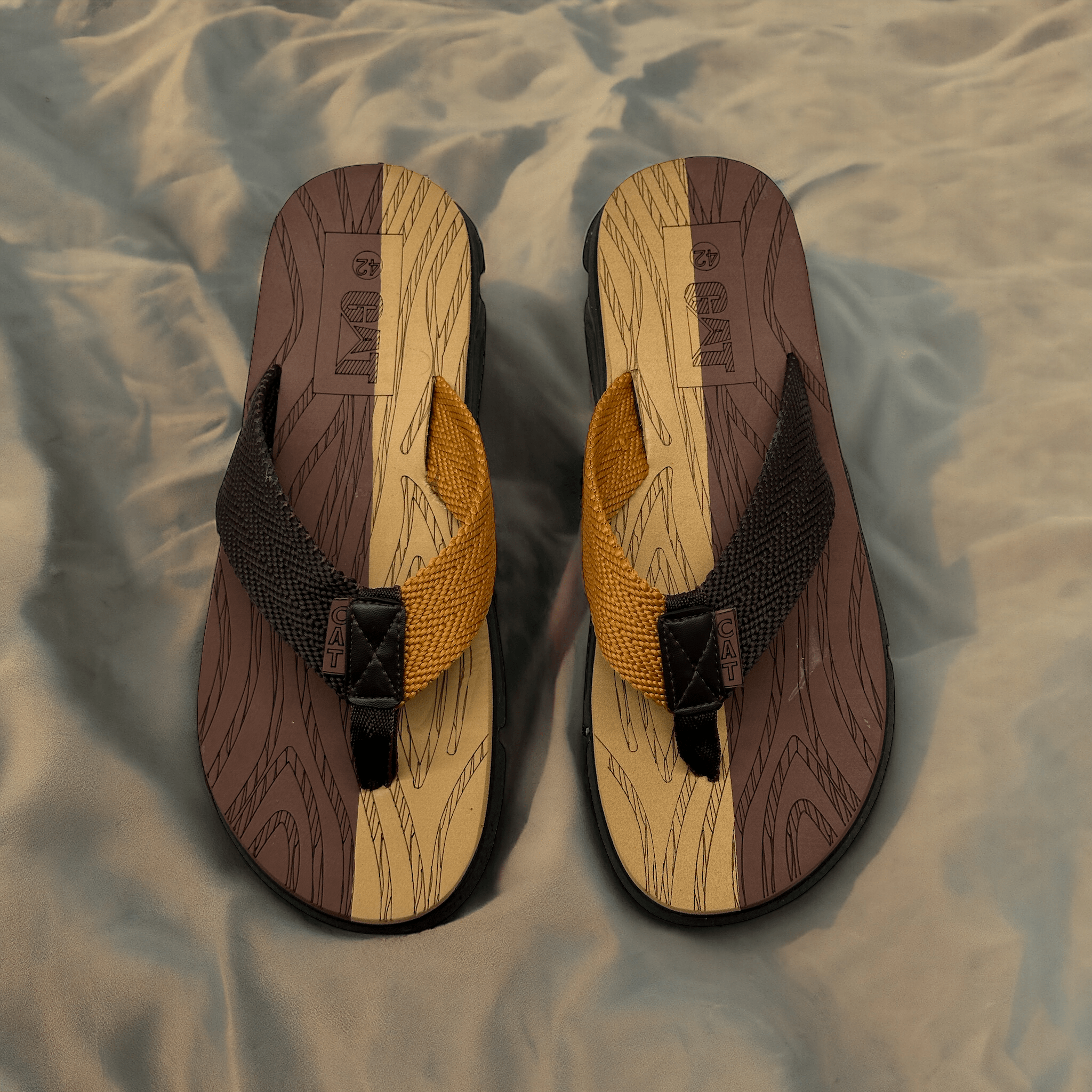 New C-A-T Extra Soft Brown Skin  Flip Flop Slipper  CS-6700