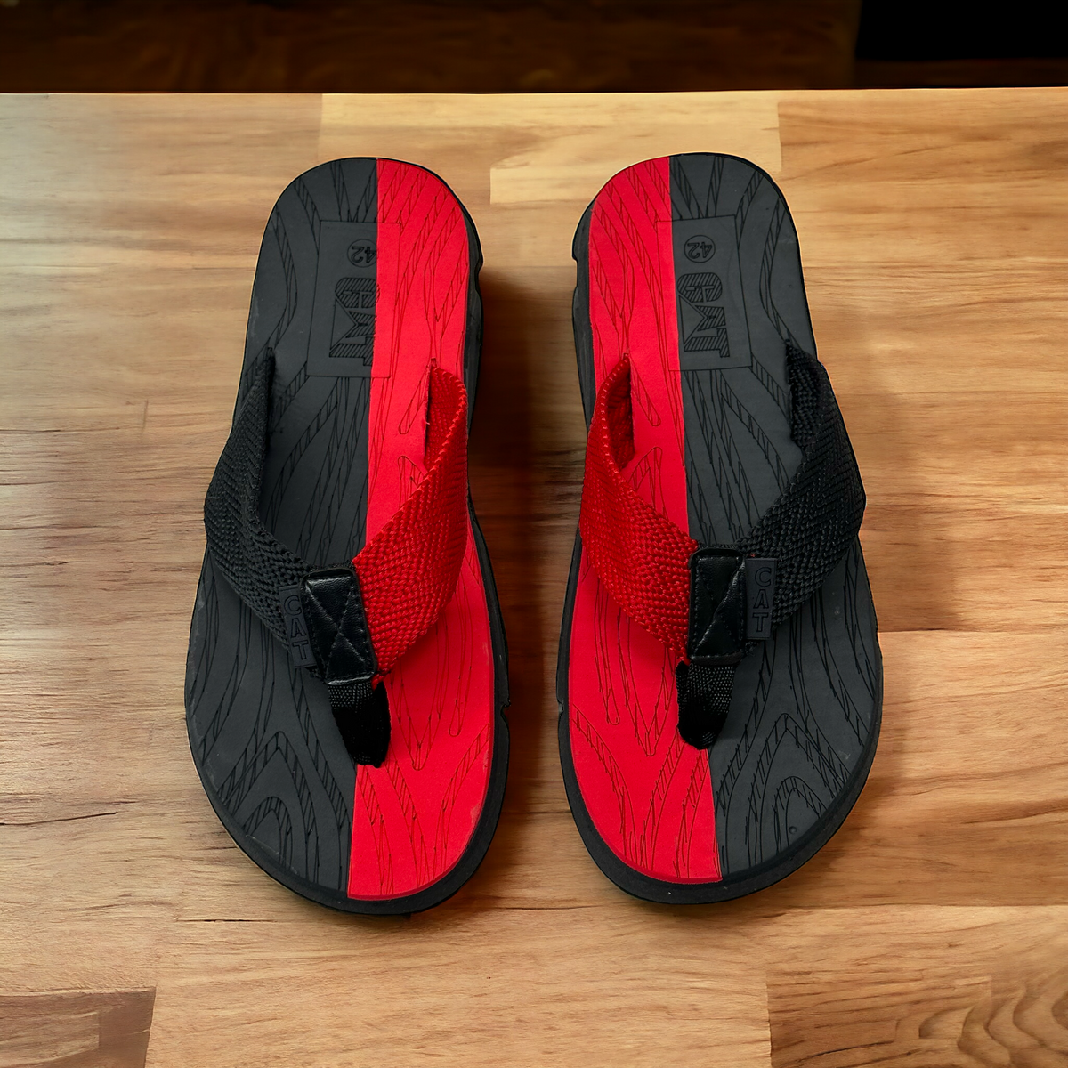 New C-A-T Extra Soft Black Red Flip Flop Slipper  CS-6500