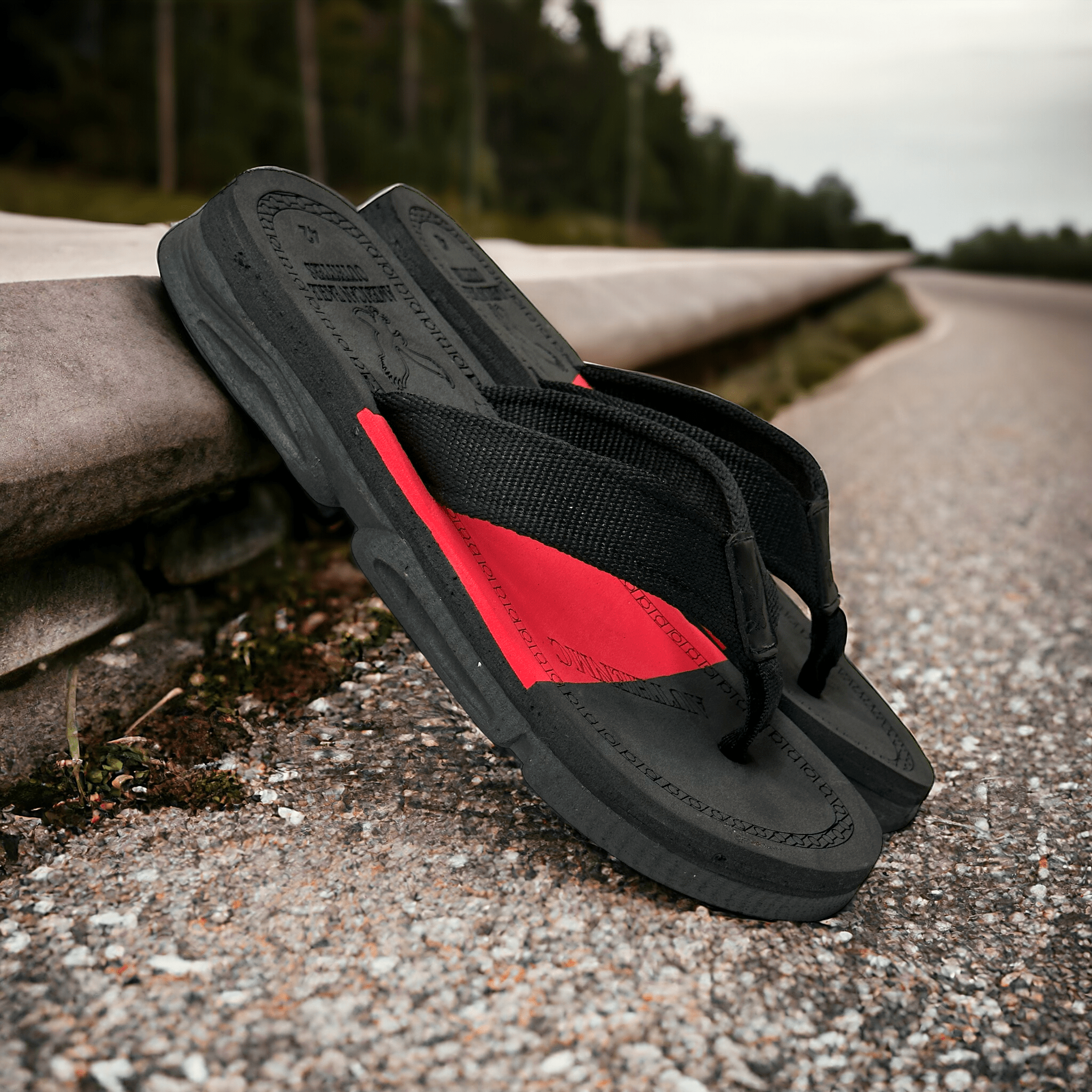 New E-A-G-L-E Extra Soft Black Red Flip Flop Slipper  ES-3700